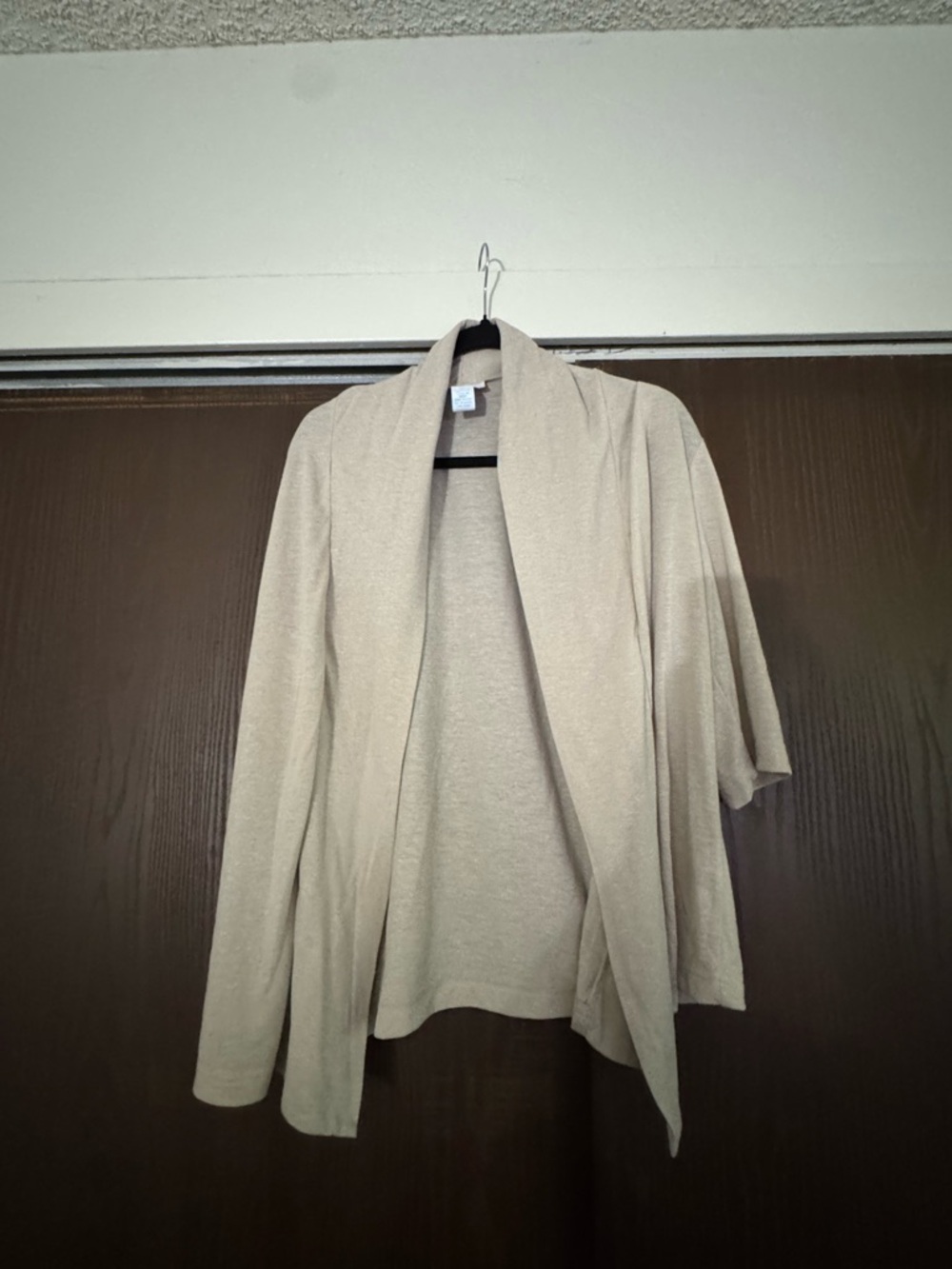 K Jordan Light Beige Open-Front Women's Cardigan